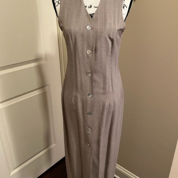 Lew Magram Dresses & Skirts - Vintage Lew Magram Tan Jacket and Maxi Dress Size 6